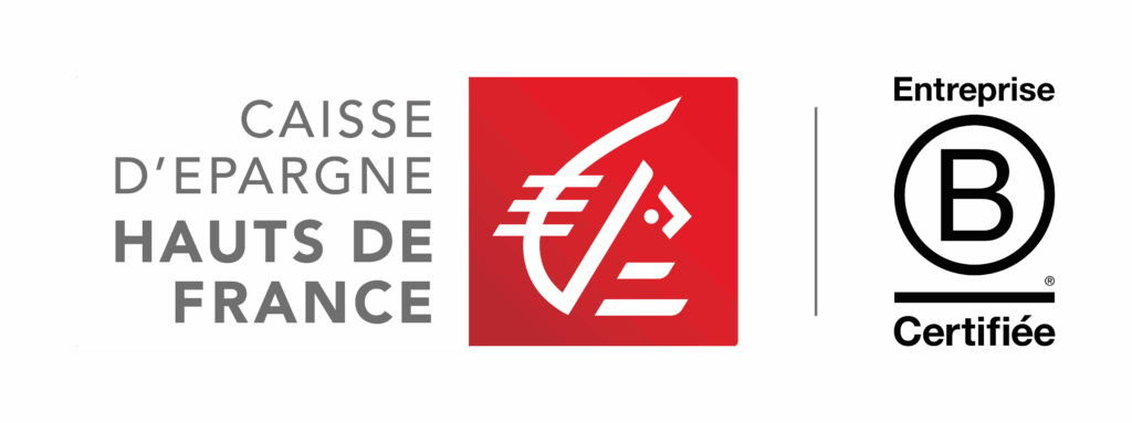 Logo de la Caisse d'Épargne Hauts de France pour le site internet de ma CPME de l'Oise à Beauvais qui accompagne les TPE-PME. Logo certification Certification B Corp.